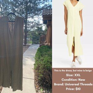 XXL Universal Threads Maxi T Shirt Dress - Beige